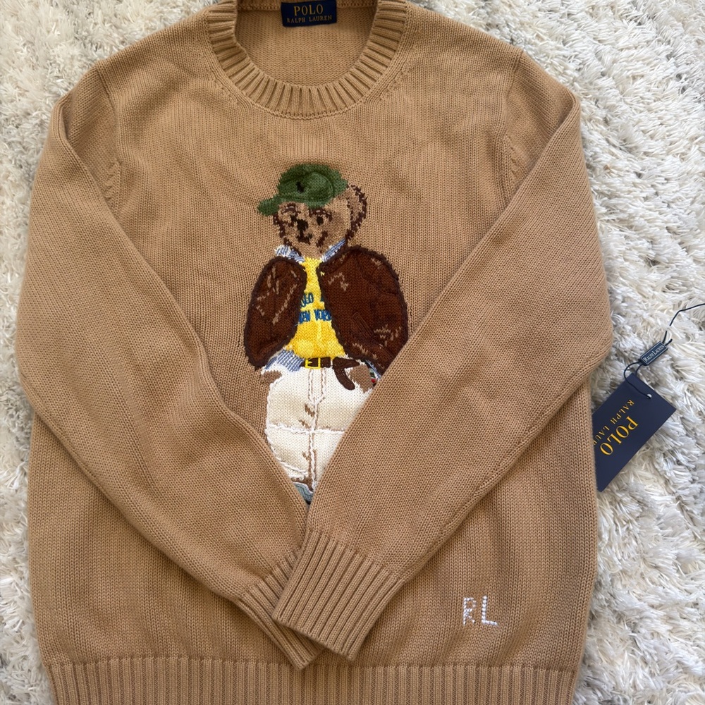 Polo by Ralph Lauren Brown Bear Crewneck Sweater